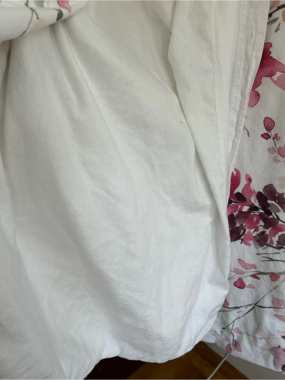 Grandiroad Botanical Watercolor Duvet Cover in Pink & Green
